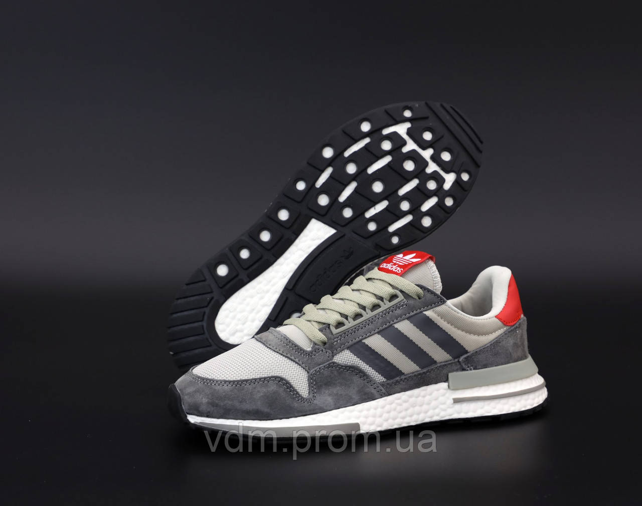 

Кроссовки мужские Adidas ZX 500 в стиле Адидас ЗХ 500, замша KD-12113. Серые