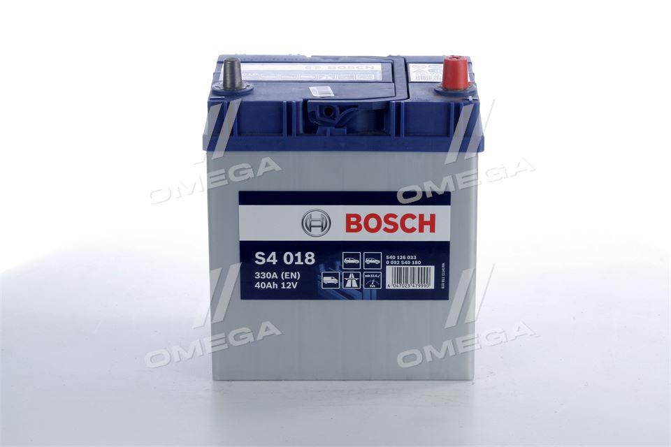 

Аккумулятор 40Ah-12v BOSCH (S4018) (187x127x227),R,EN330( Азия) тонкие клеммы ШЕВРОЛЕТ,ДЕО,ДAИХAТСУ,ХОНДА,ХЮНДАЙ,КИA,НИССАН,СУБАРУ,СУЗУКИ,