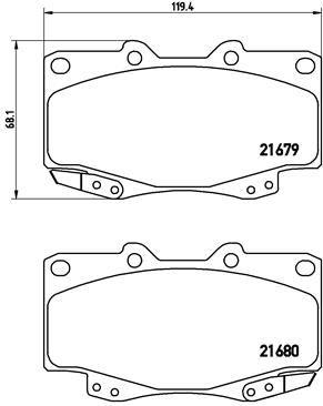 

Тормозные колодки TOYOTA BREMBO P83069