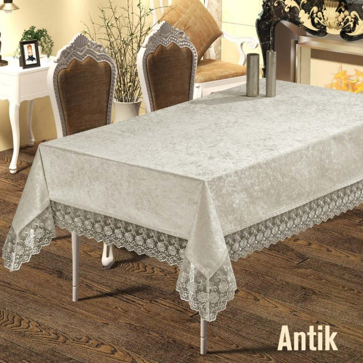 

Скатерть велюр-жакард прямоугольная 160х220 ANTIK Crem, Турция