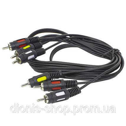 

Кабель 3RCA-3RCA 7.5м ATCOM Черный, Audio-Video тюльпаны, пакет, 13275