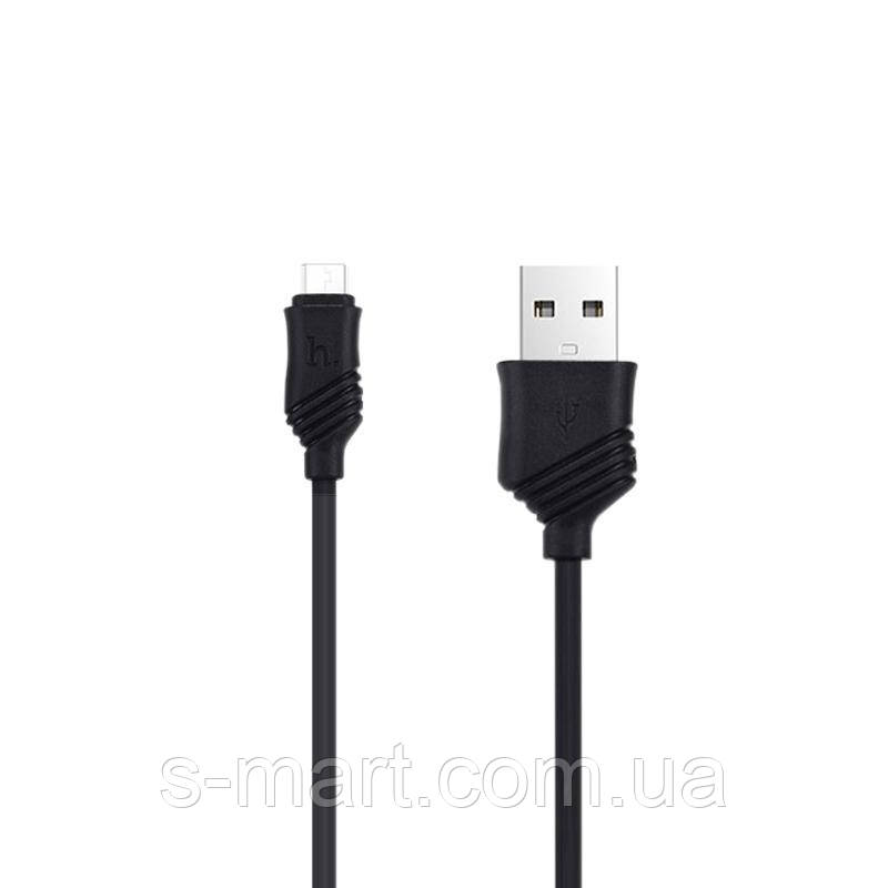 

USB Cable Hoco X6 Khaki MicroUSB Black 1m, Черный