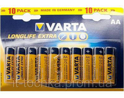 

Батарейки varta longlife aa 10 штук alkaline (04106101461)