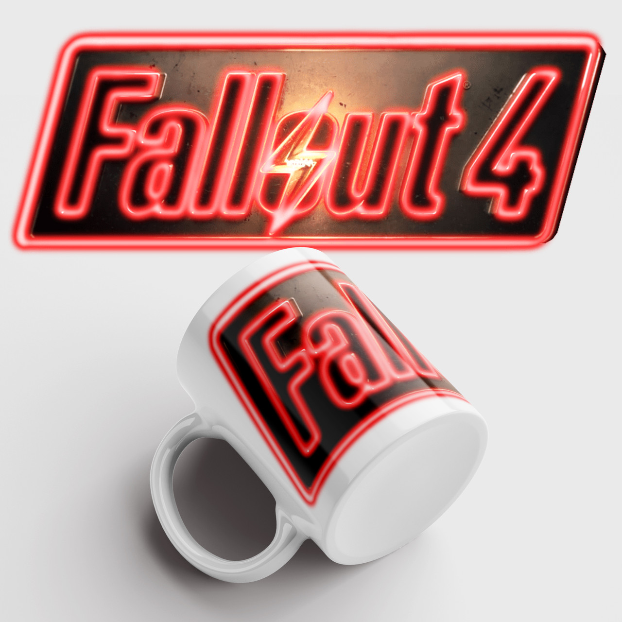 Чашка з принтом Fallout 4 logo. Фоллаут 4