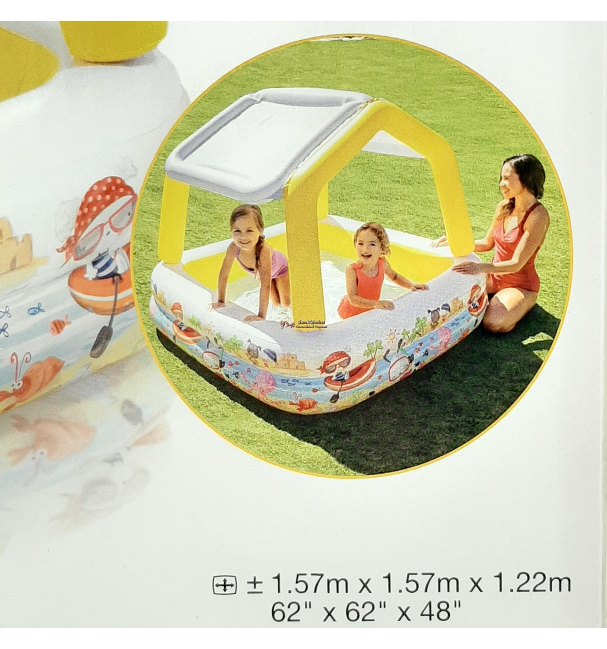 Детский бассейн Intex 57470 со съемной крышей, интекс 157х157 см