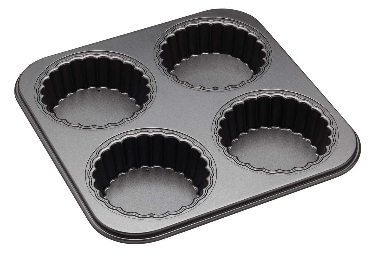 

Форма для выпечки тарталеток KitchenCraft MC NS 4 отверстия Черный (481443)