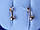 Стильні золоті сережки-цвяшки (пусети) з білим цирконієм, фото 3
