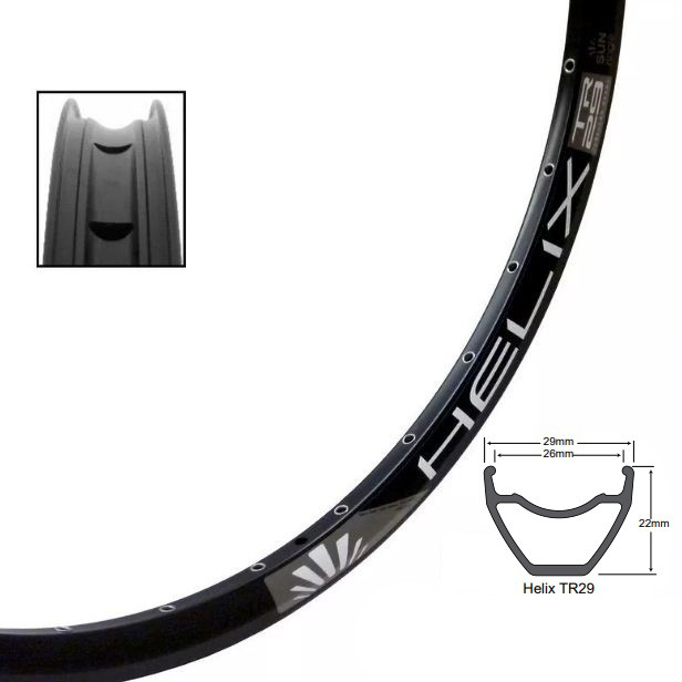 

Обід Sun Ringle Helix 29 Tubeless Ready SL 29˝ 32 отвори чорний