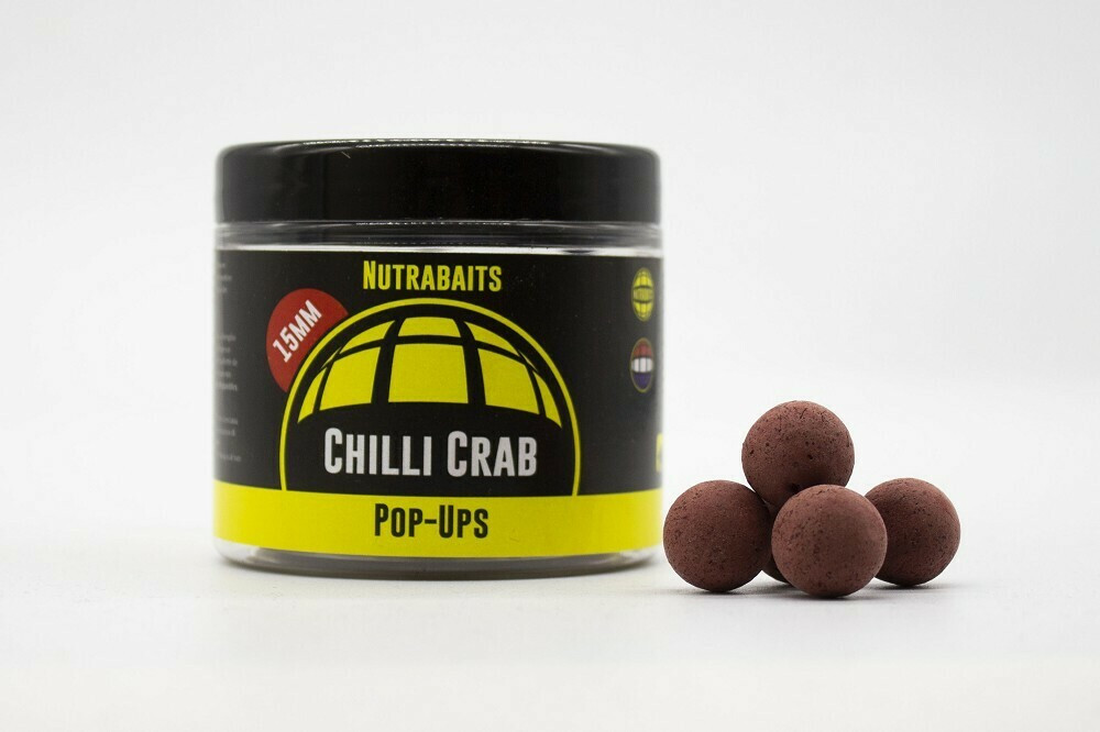 

Бойлы плавающие Nutrabaits Chilli Crab Pop-Ups (острый краб) 15mm