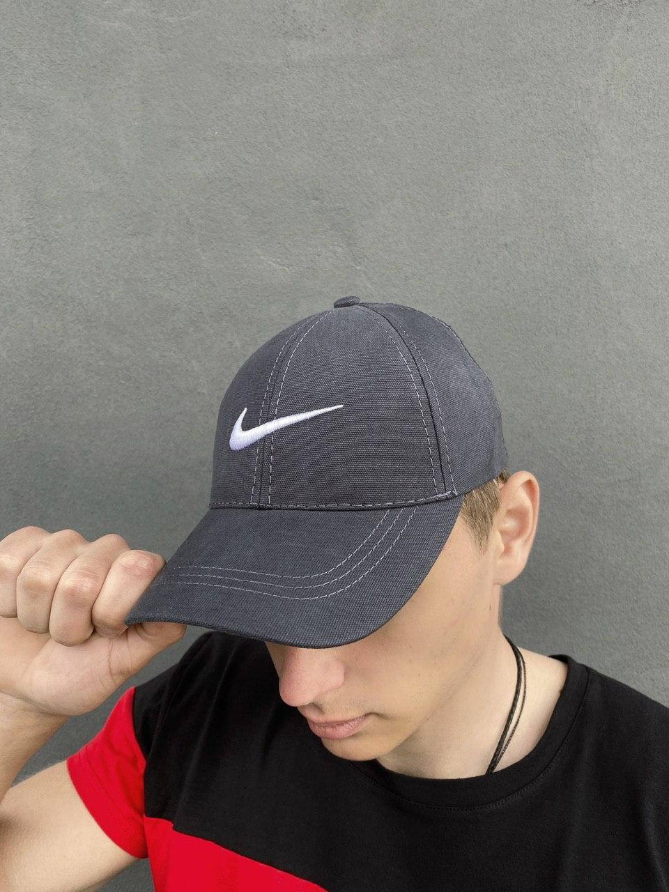 

Кепка Nike мужская | женская найк серая белое лого, Серый