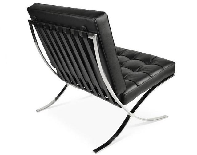 Кресло Барселона с пуфом под ноги, экокожа, цвет черный (3)