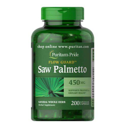 

Экстракт карликовой пальмы, Puritan's Pride Saw Palmetto 450 mg 200 капсул