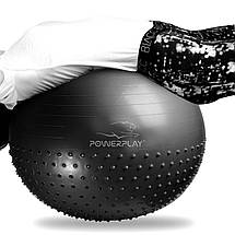 М'яч для фітнесу PowerPlay 4003 75 см Темно-сірий, фото 3