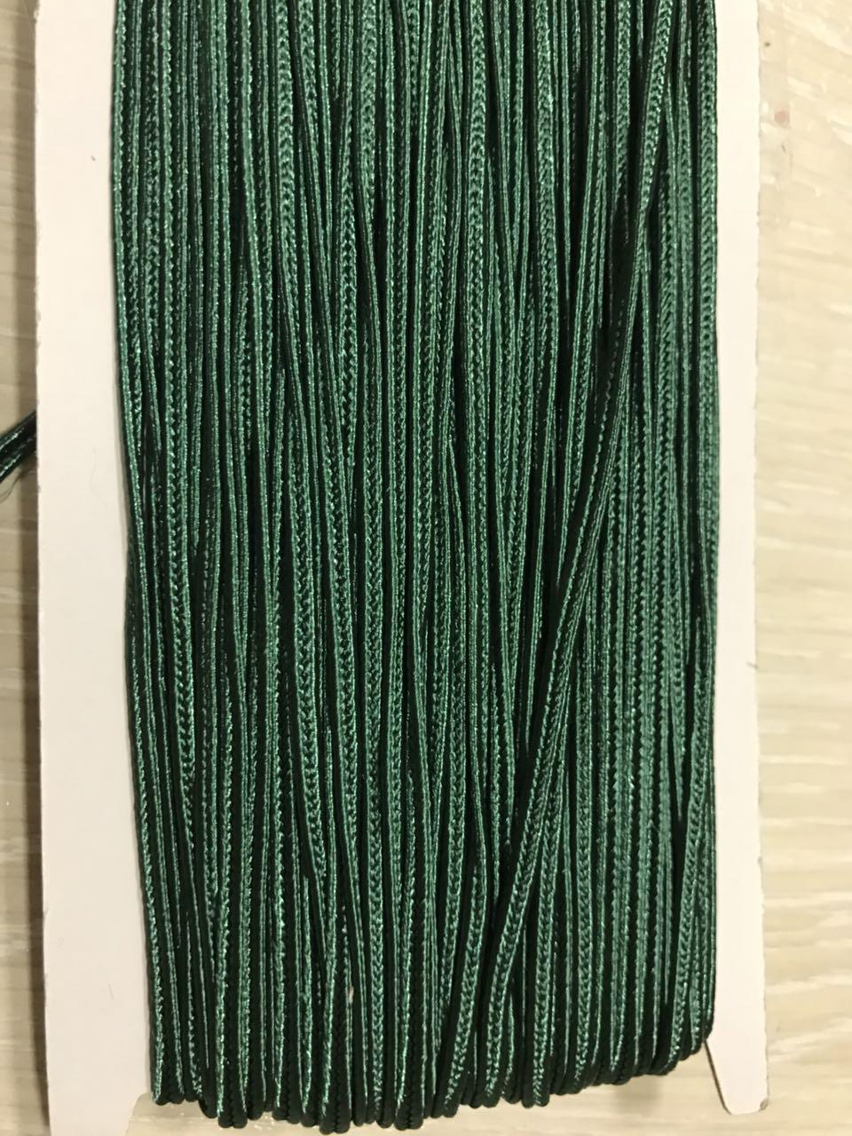 Шнур сутажный зеленый, 3 мм