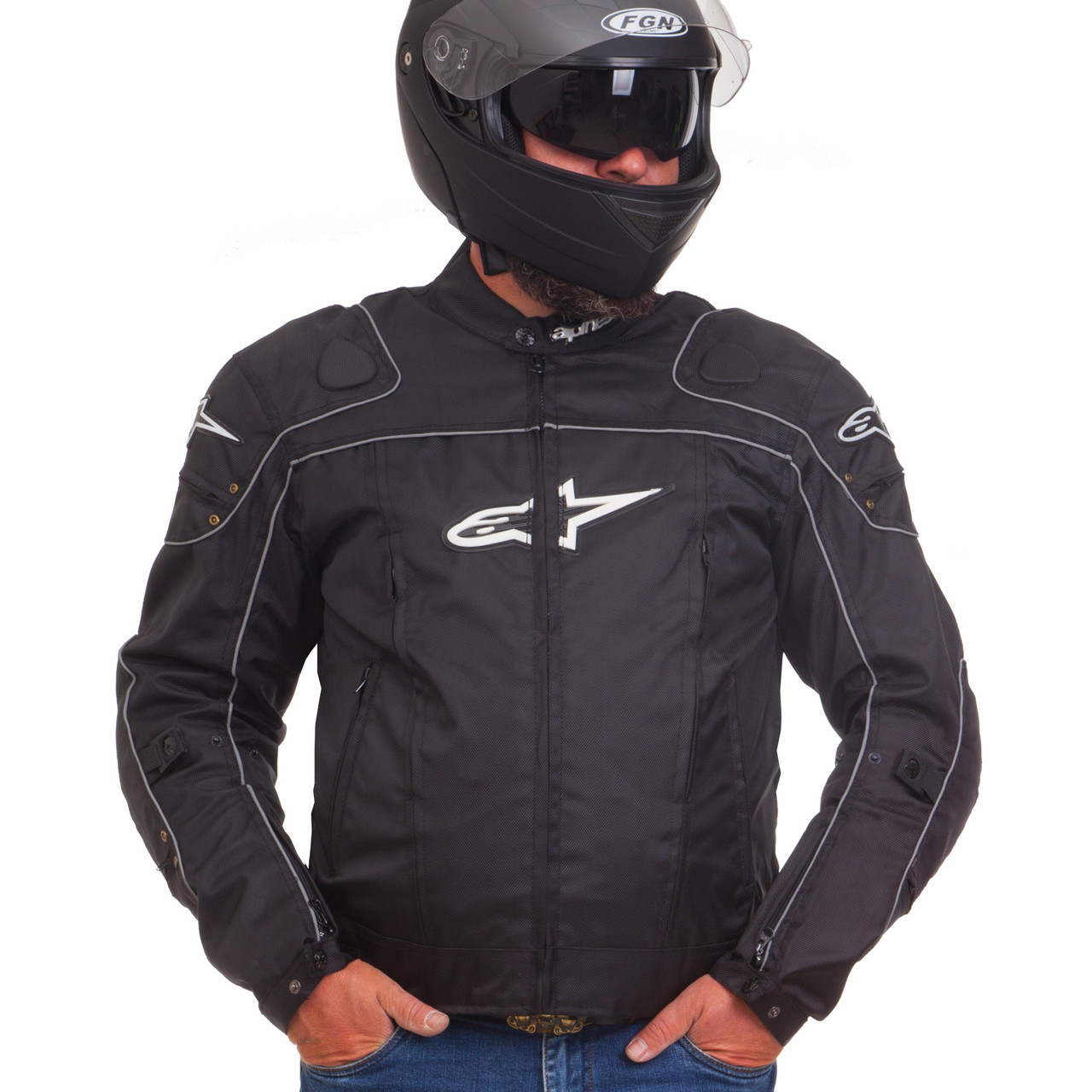 

Мотокуртка текстильная с защитой Alpinestars A08 (PL, PVC, L-2XL, черный) XXL (50-52)