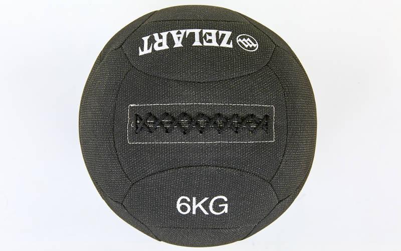 

Мяч для кроссфита набивной в кевларовой оболочке 6кг Zelart WALL BALL FI-7224-6 (кевлар, наполнитель-метал. гранулы, d-35см, черный)