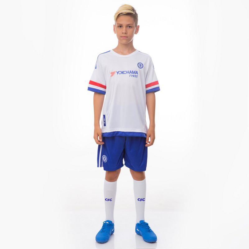 

Комплект футбольной формы (футболка, шорты и гетры) SP-Sport CHELSEA CO-3900-CH-3-ETM1818-W (форма р-р S,M рост 125-145 см белый-синий, гетры р-р