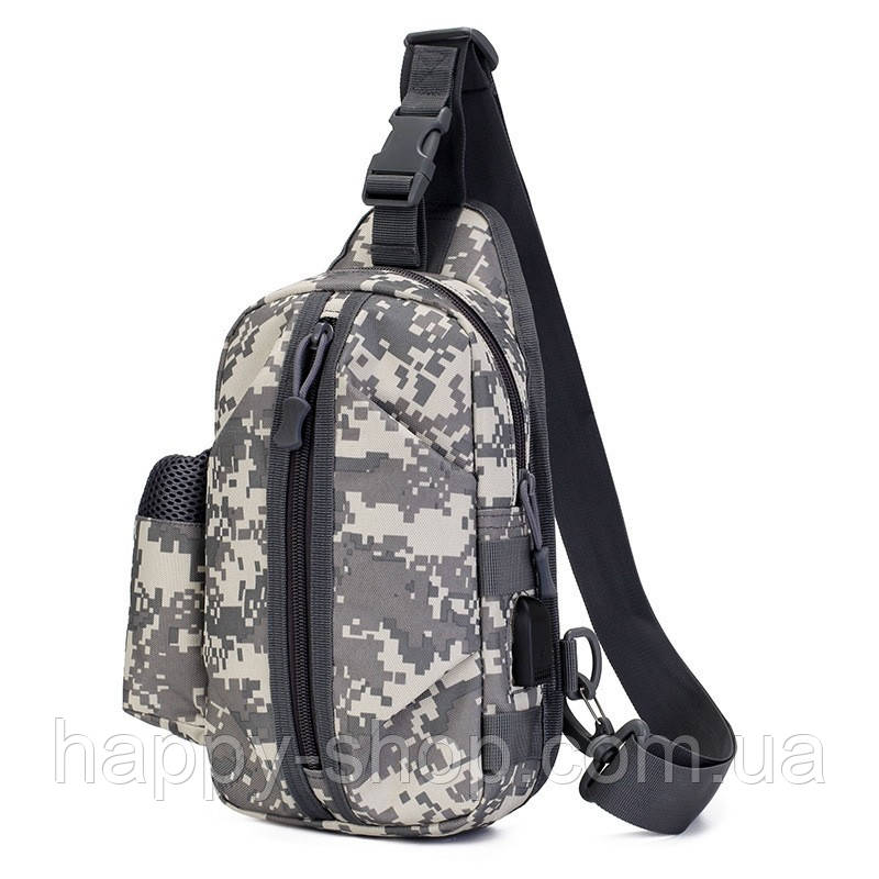 Тактична сумка-рюкзак, барсетка, бананка на одній лямці, піксель. T-Bag 448