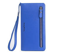 Жіночий клатч гаманець портмоне на блискавці і кнопках Italia синій