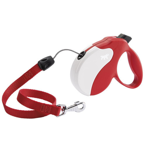 

Поводок-рулетка Ferplast Amigo M Cord Red-White для собак cо шнуром, красно-белый, 15x3,6x14 см