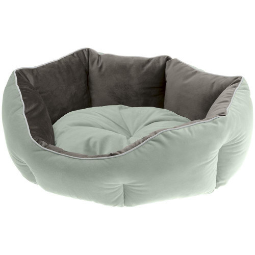 Бархатный диван Queen 60 Green-Grey для кошек и собак, 60x46x20 см