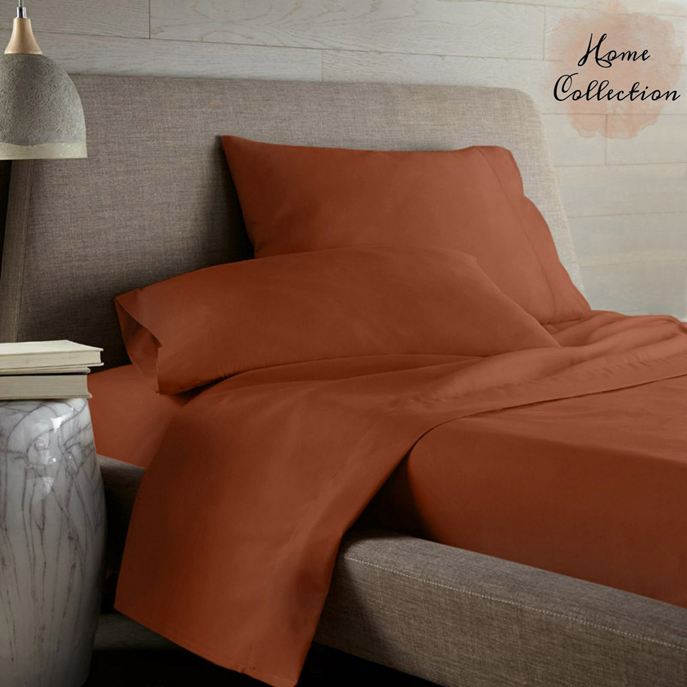 

Простынь натяжная из бязи Home Collection Cotton Mahagon Ютек 90х190 см
