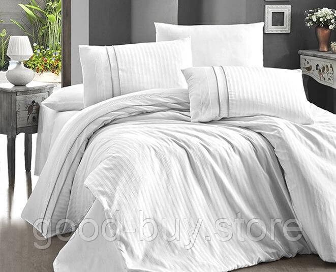 

Постельное белье семейное First Сhoice Delux Stripe style beyaz сатин Турция 160х220 см х 2