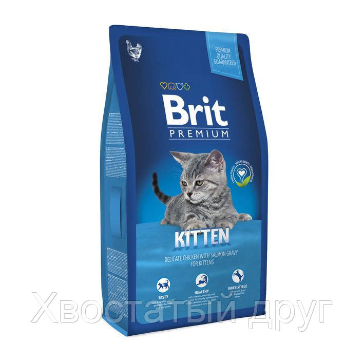 

Brit Premium Cat Kitten 1,5кг сухой корм супер-премиум класса для котят с курицей в соусе из лосося