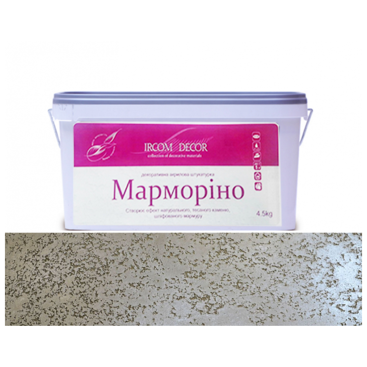 

Декоративная штукатурка Ирком Марморино(Марморіно) 15 кг, Белый