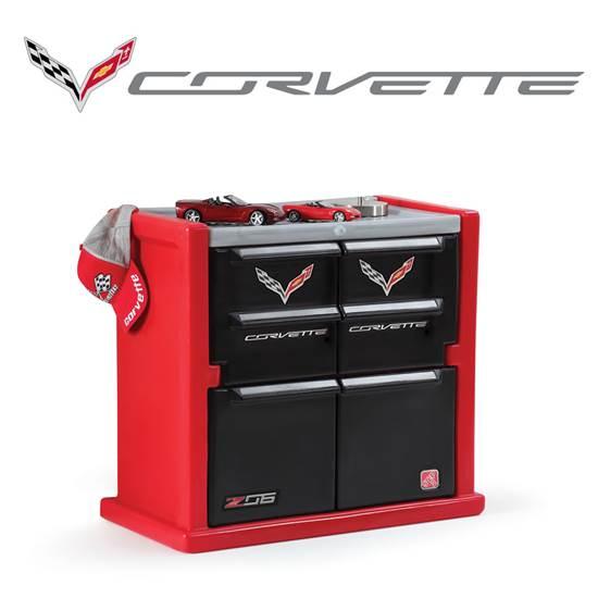 

Комод для игрушек в детскую комнату "CORVETTE DRESSER", цвета красный и черный, дизайн машины корвет