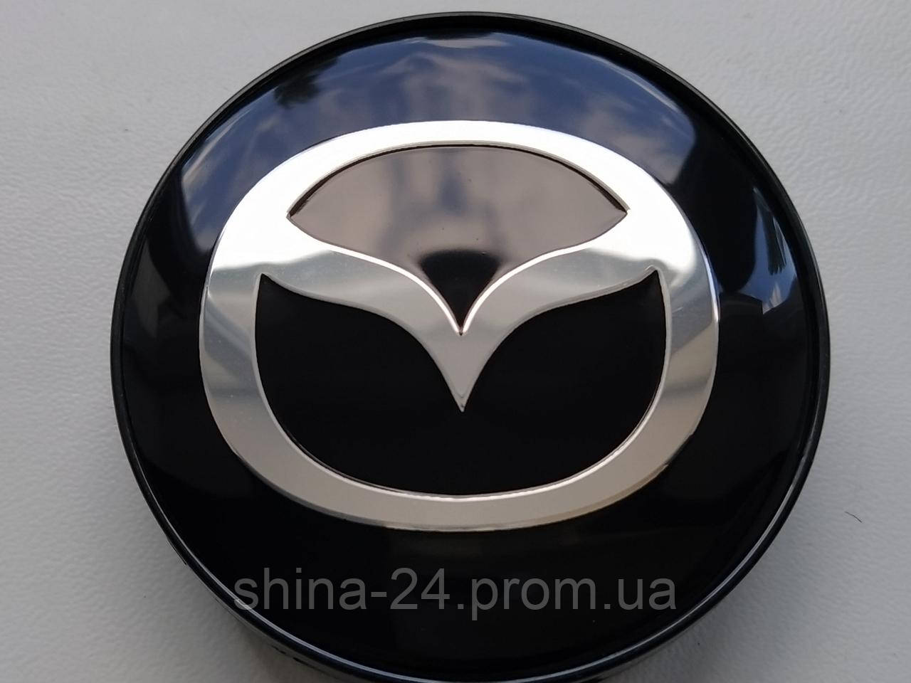 Колпачки заглушки в литые диски Mazda 60/56/10 мм. Черные