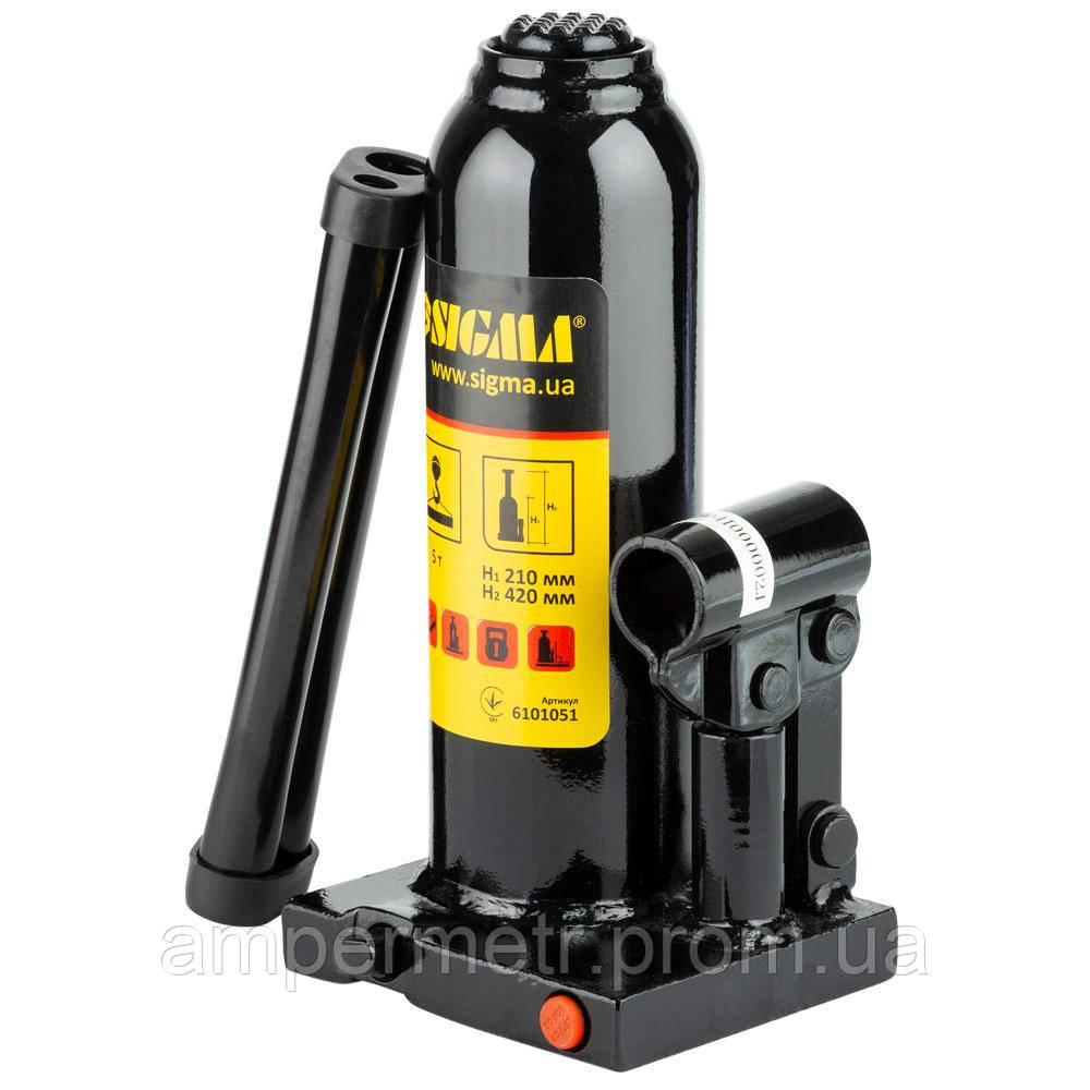 

Домкрат гидравлический бутылочный Sigma 5т H 216-413мм (6101051)