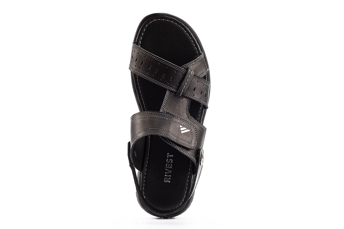 Мужские сандали кожаные летние черные Rivest Comfort Ш1