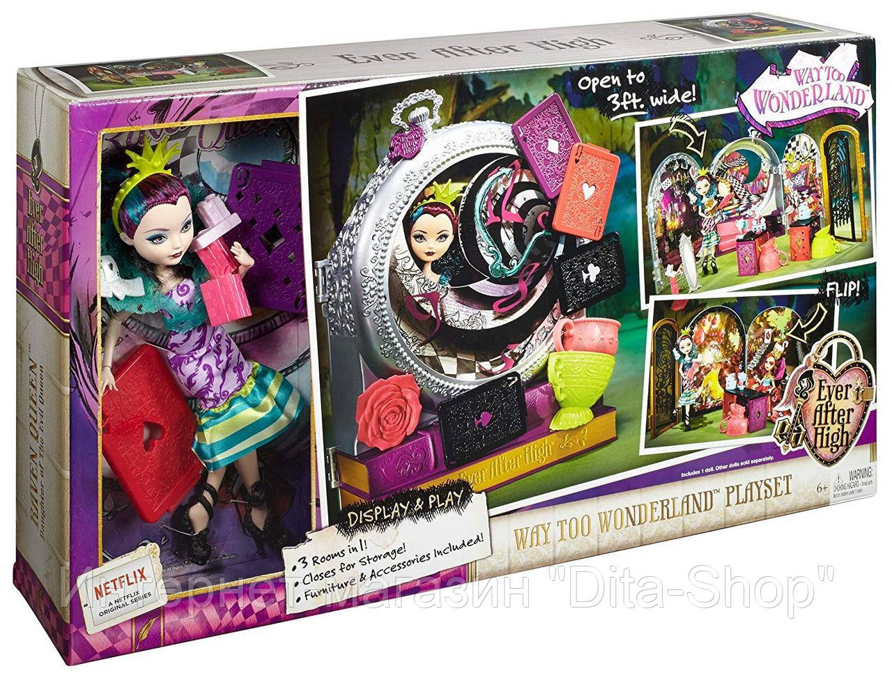 

Кукла Эвер Афтер Хай Рейвен Квин путь в страну чудес - Way Too Wonderland High and Raven Queen Playset