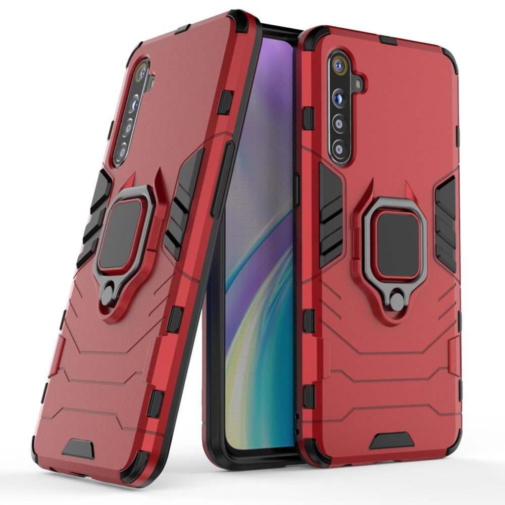 

Чехол накладка для Realme X2 RMX1993 противоударный силикон и пластик, Robot Case, Красный