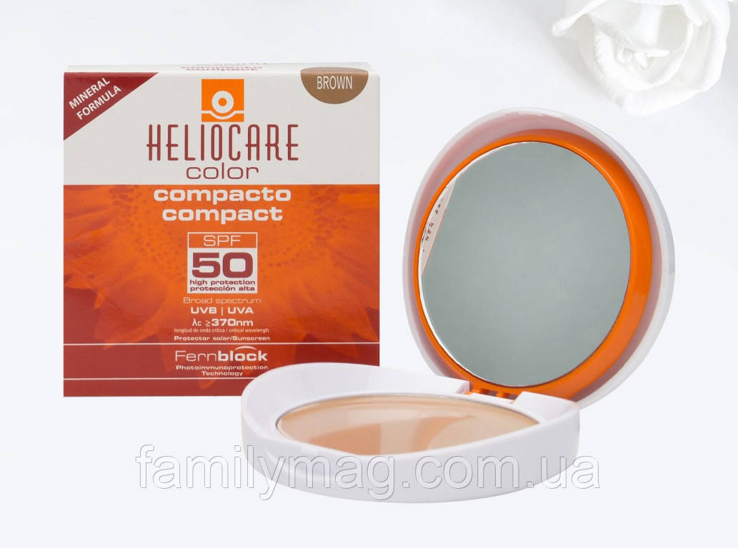 

Солнцезащитная компактная минеральная крем-пудра SPF50 (Brown / Темная) Heliocare Cantabria 10 г