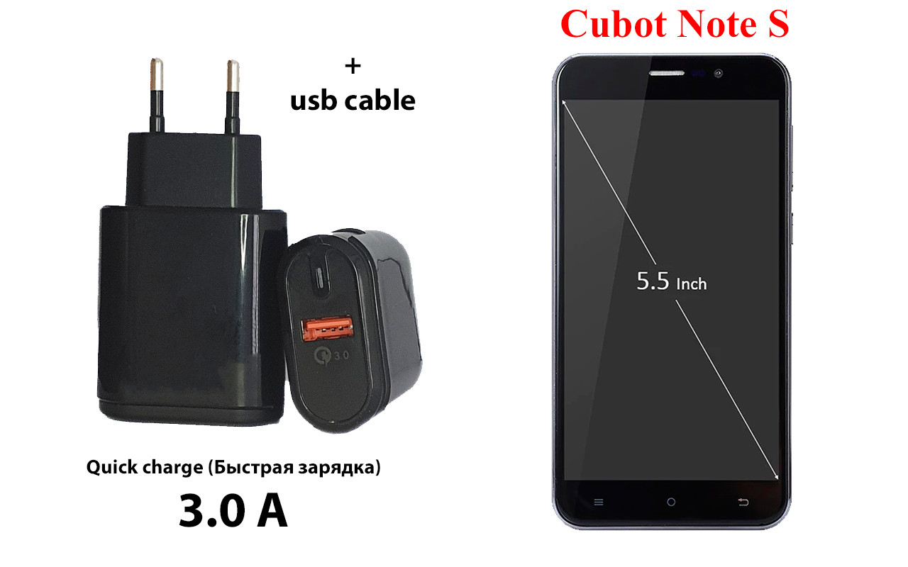 

Сетевое зарядное устройство Cubot Note S, Черный