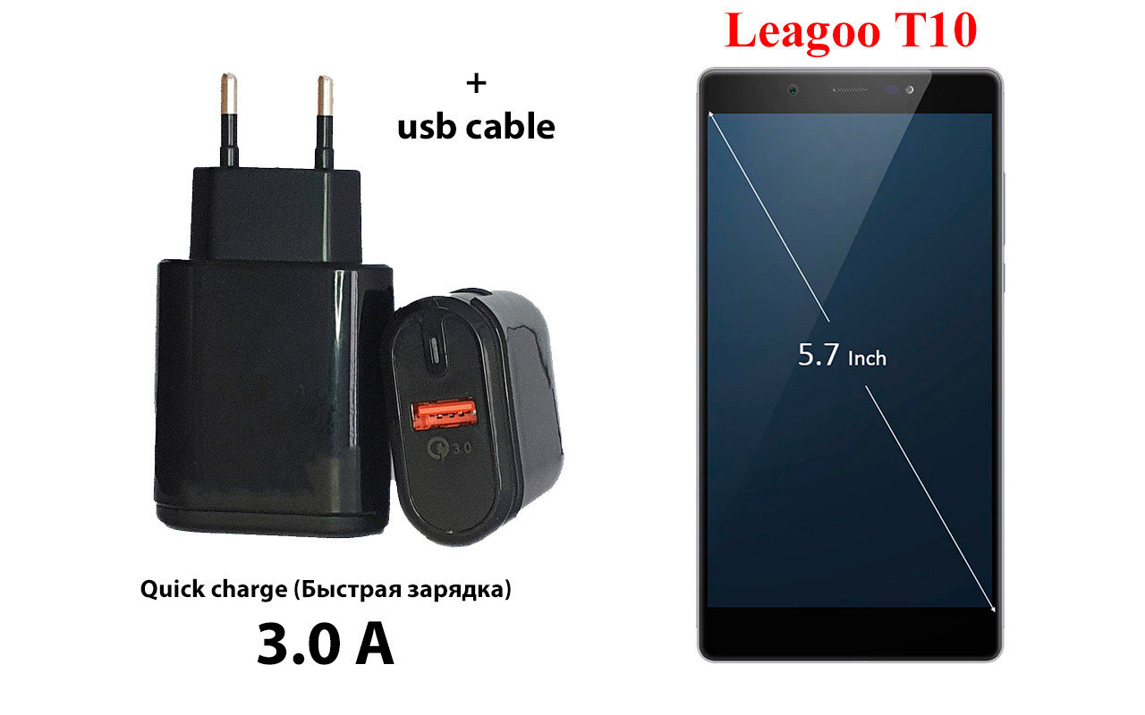 

Сетевое зарядное устройство Leagoo T10, Черный