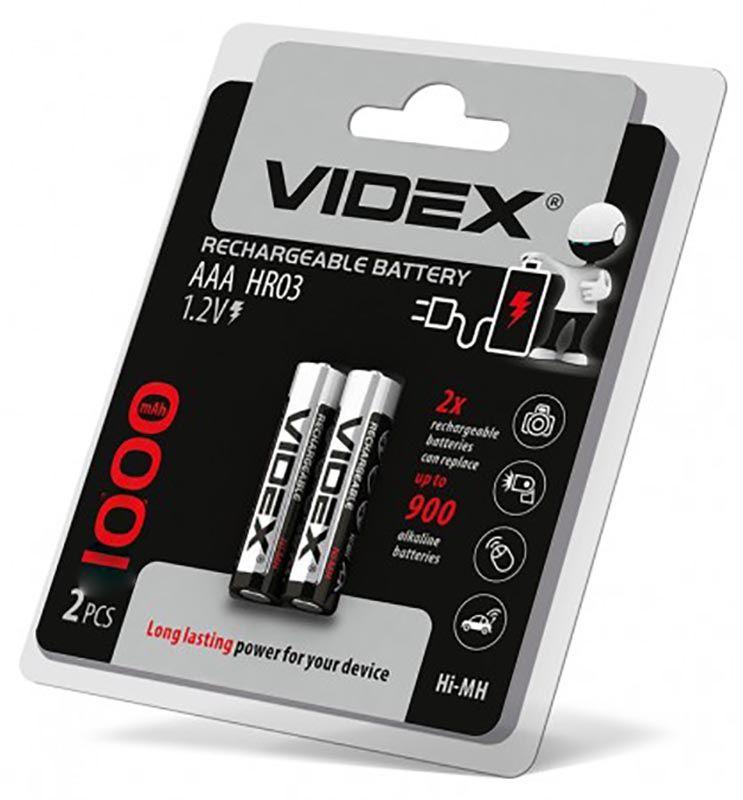 

Аккумуляторы и батарейки Videx AAA (R03) 1000mAh 2шт