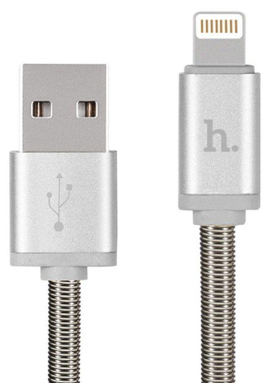 

Кабель USB Hoco U5 Full-Metal Lightning Cable 1.2M 2.4A Silver