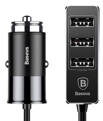 

Автомобильное зарядное устройство Baseus Enjoy Together Four Interfaces Output Patulous Car Charger 5.5A Dark Grey/Silver (CCTON-0G)