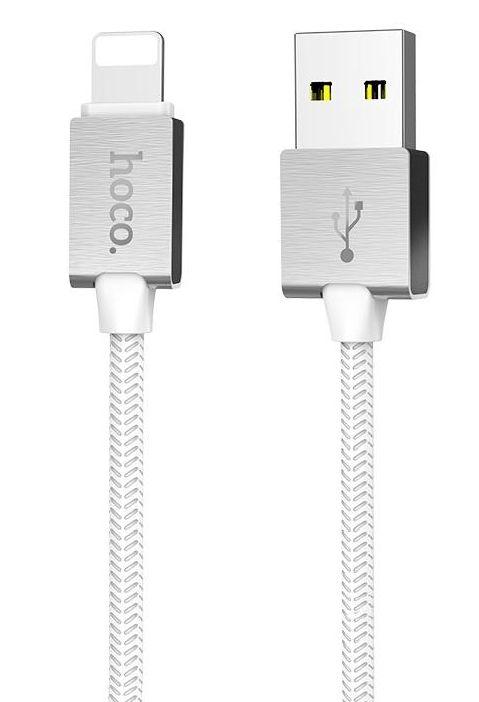 

Кабель USB Hoco U49 Refined Steel Lightning Cable White