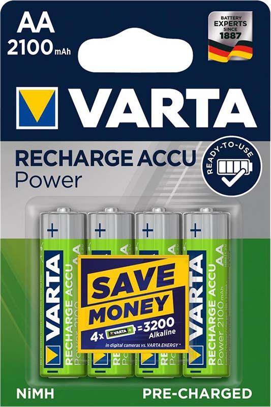 

Аккумуляторы и батарейки Varta AA (R6) Rechargeable Accu Power (2100mAh) Ni-MH 4шт (56706101404)