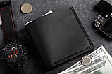 Мужской бумажник для денег и документов банковских карт HARVESTER черный, фото 2