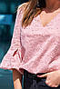 Женская натуральная легкая блуза из прошвы с цветочной вышивкой (Николь mm)​, фото 3