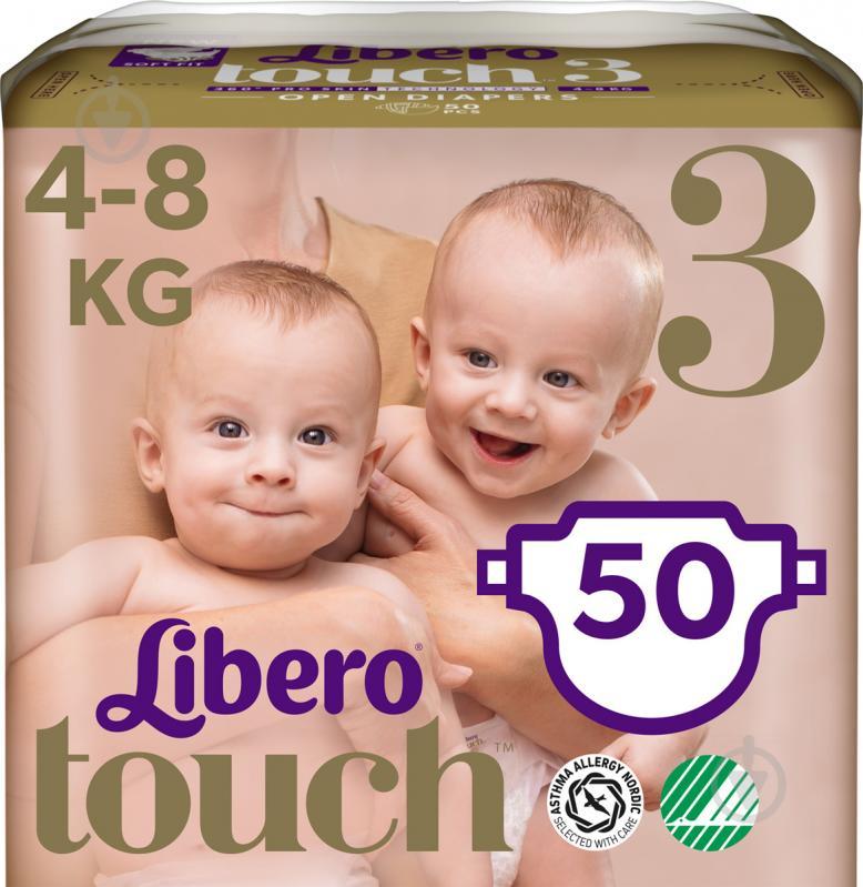 

Подгузники Libero Touch 3 (4-8 кг), 50 шт., Белый