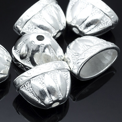 Конус шапочки для бусин, металлические, 14х20х12мм, цвет серебро УТ001