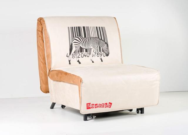 Кресло кровать Novelty 03 бежевый принт Zebra