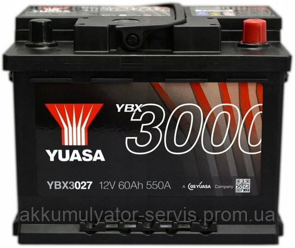 

Аккумулятор с правым плюсом Yuasa 60Ah 550A (YBX3027)
