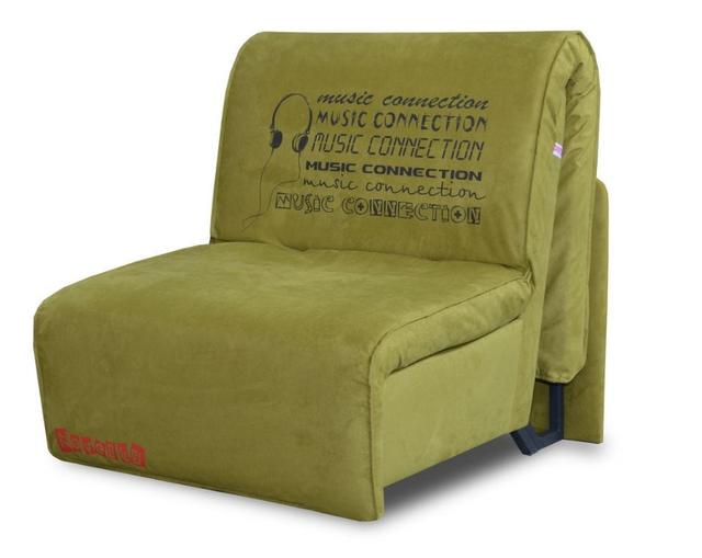 Кресло кровать Elegant 03 зеленый принт Music